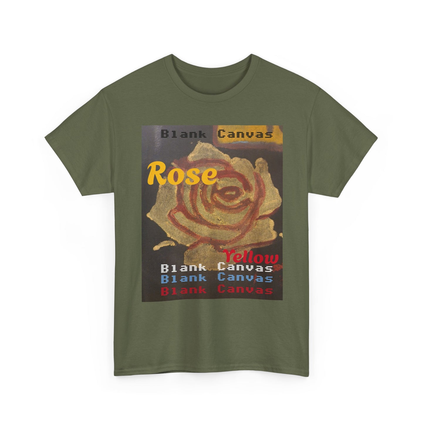 Rose Yellow Graphic Tee — Blank Canvas 'Rose' Design