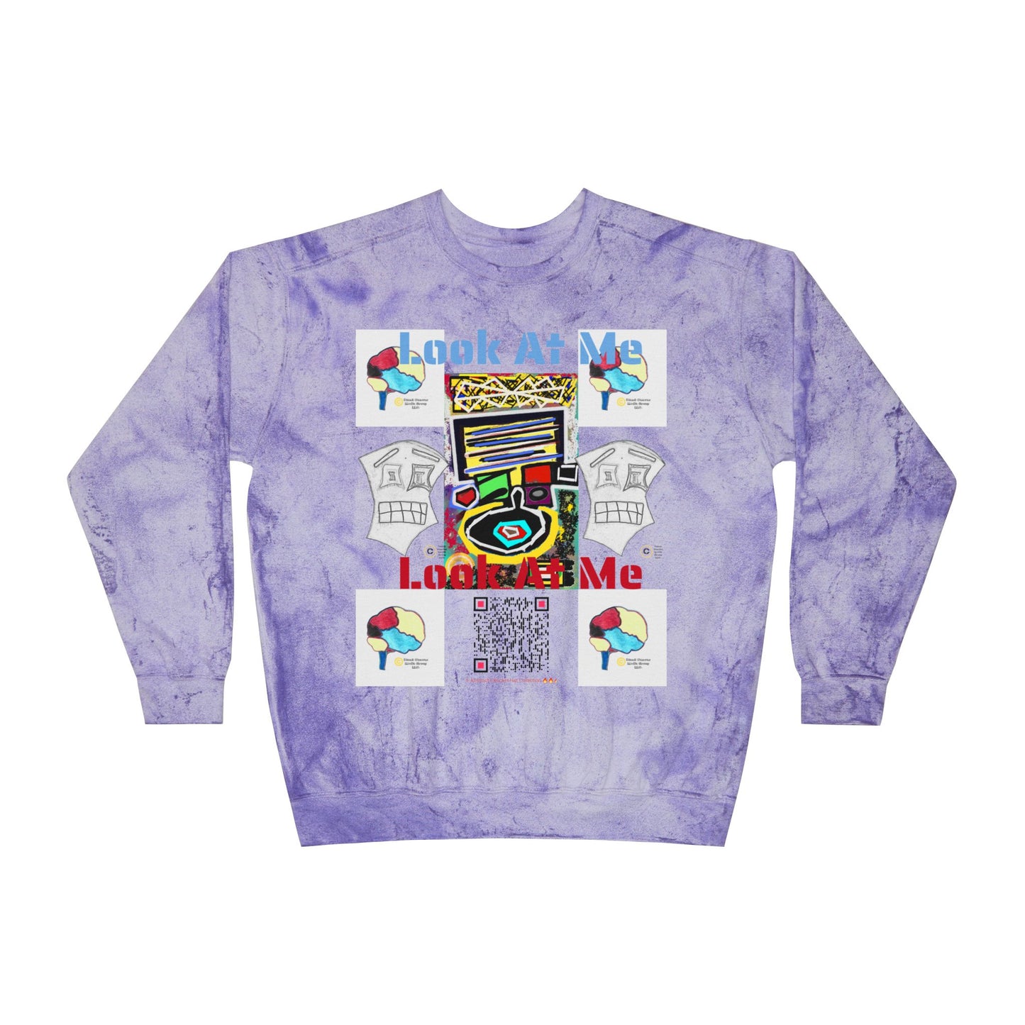 Unisex Lé Face Color Blast Crewneck Sweatshirt