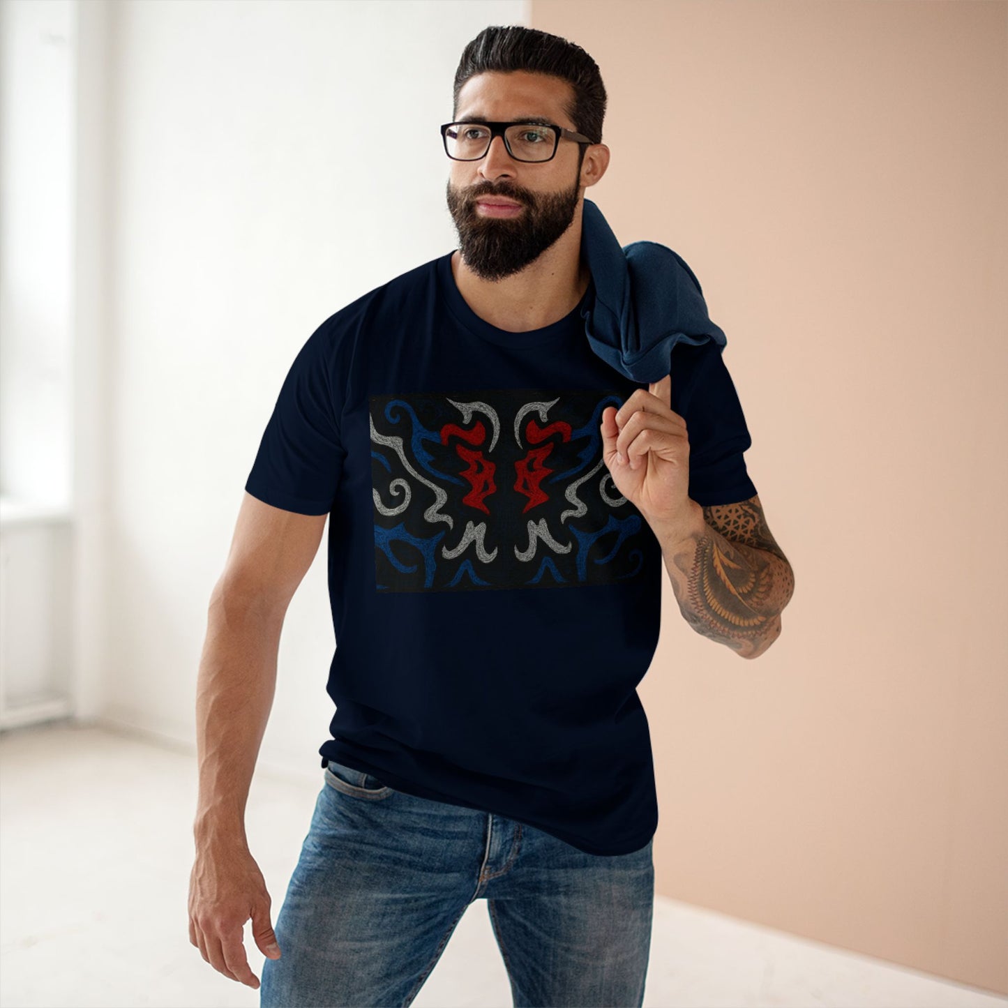 Red, White, Black, & Blue Rorschach DragonT-Shirt