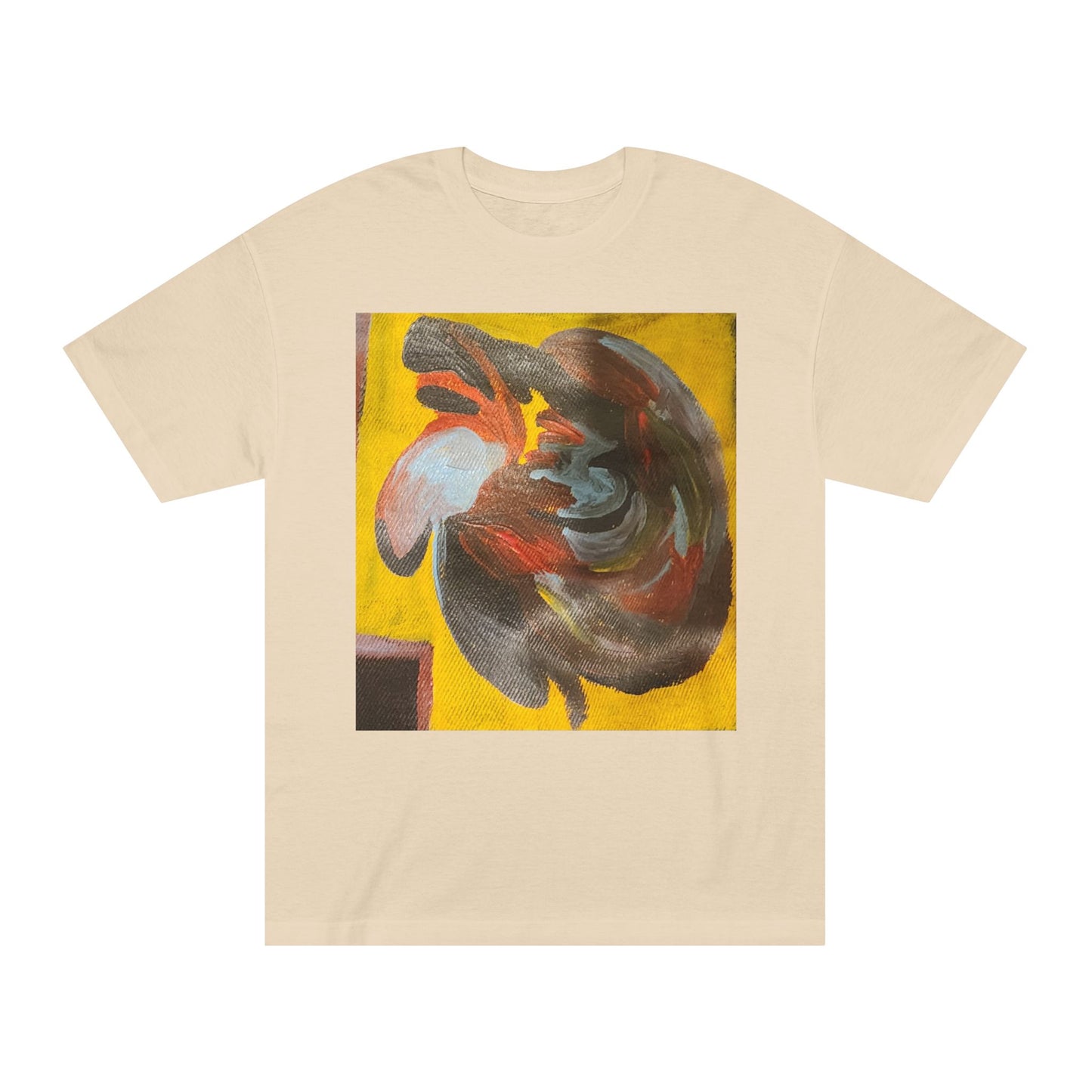 Abstract Swirl Heart Art T-Shirt — Bold Yellow Painterly Graphic Tee