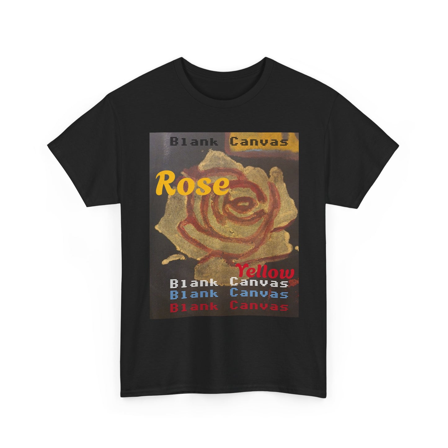 Rose Yellow Graphic Tee — Blank Canvas 'Rose' Design