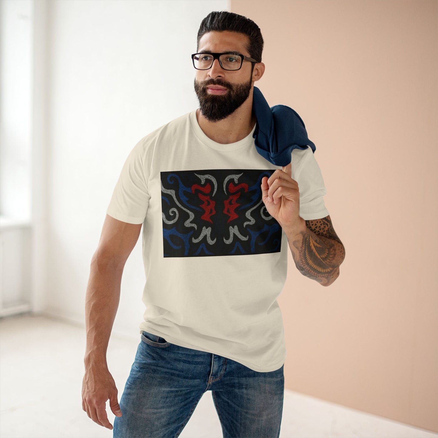 Red, White, Black, & Blue Rorschach DragonT-Shirt