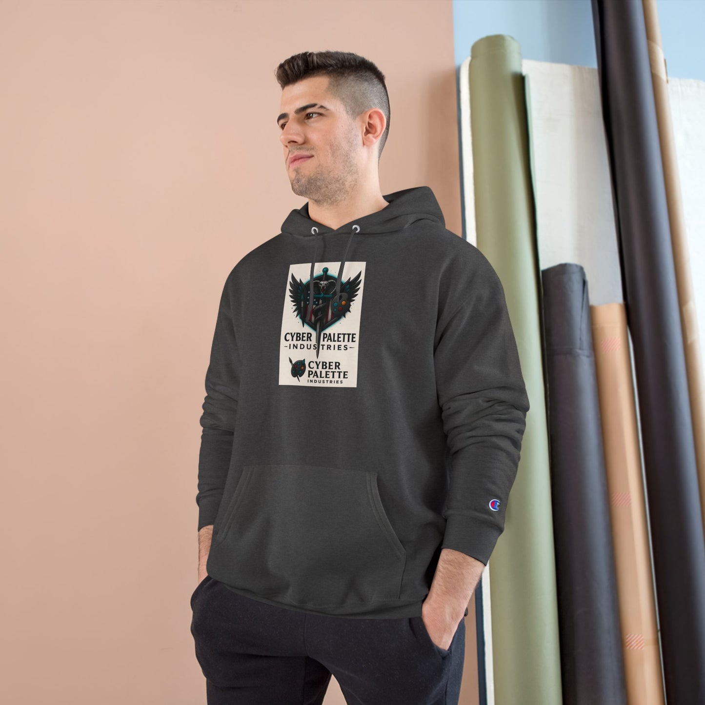 Cyber Palette Hoodie - Urban Streetwear, Designer Sweatshirt, Graphic Apparel, Gifts for Artists, Cozy Casual Fashion