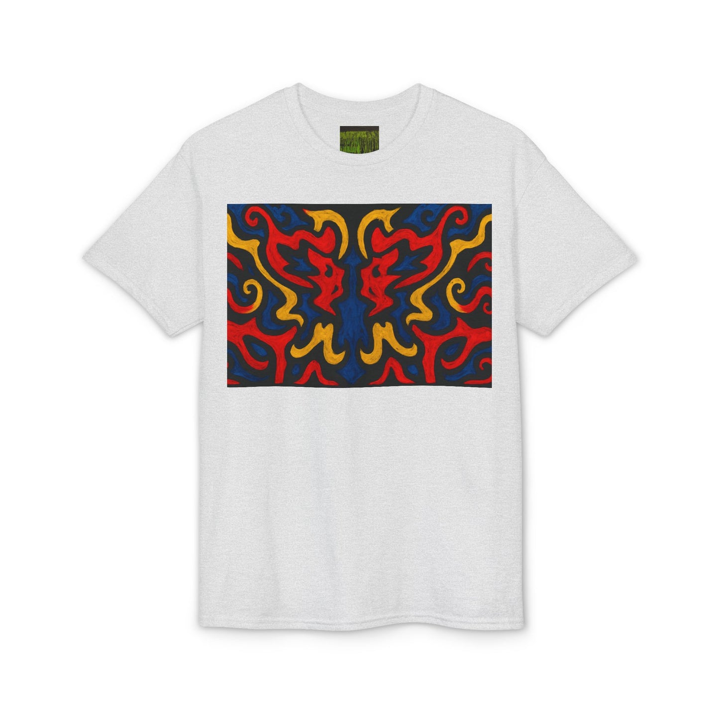 Abstract Flame Pattern Rorschach Dragon T-Shirt