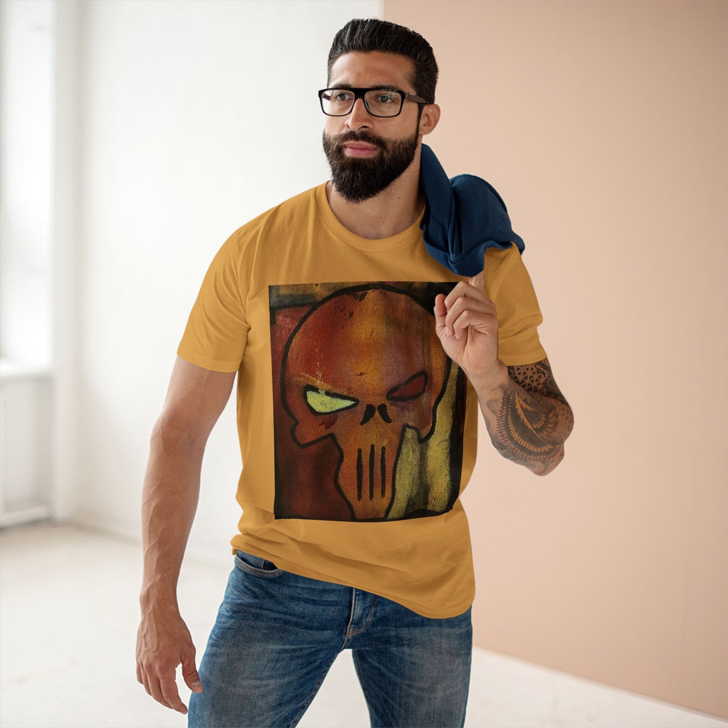 Rose Skull Street Art Graphic Tee — Grunge Graffiti Skull T-Shirt