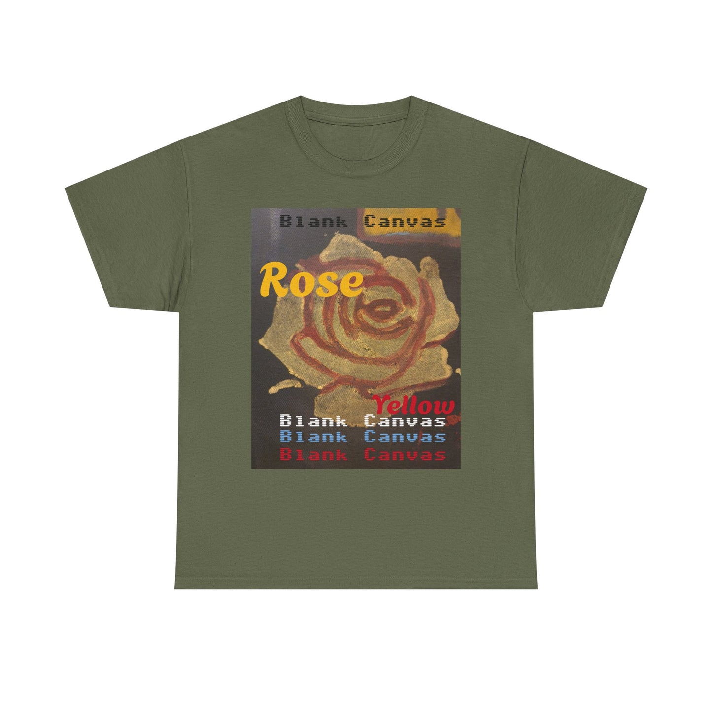 Rose Yellow Graphic Tee — Blank Canvas 'Rose' Design