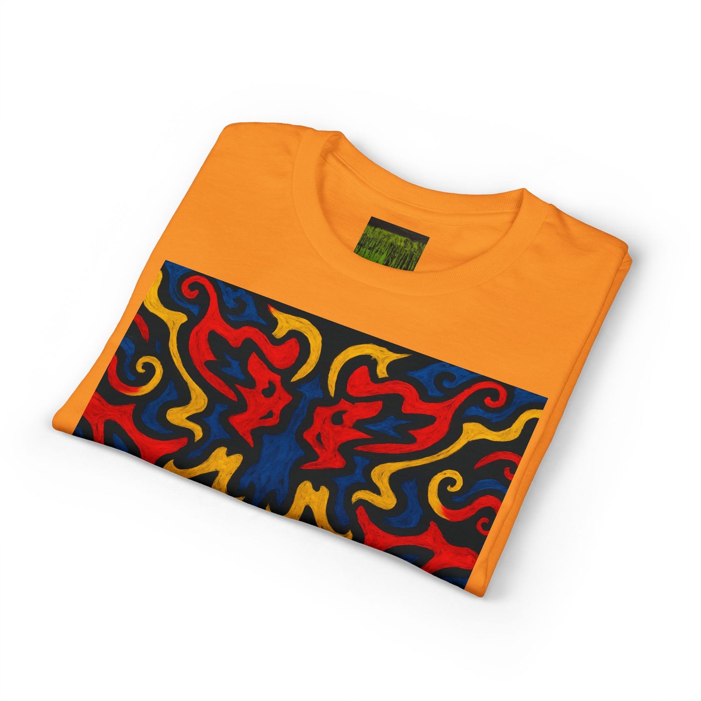 Abstract Flame Pattern Rorschach Dragon T-Shirt