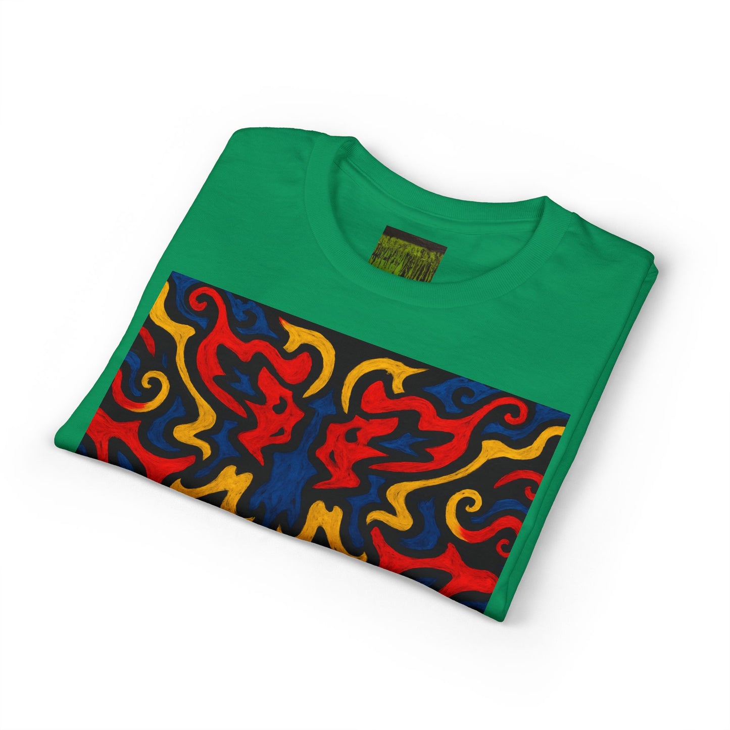 Abstract Flame Pattern Rorschach Dragon T-Shirt