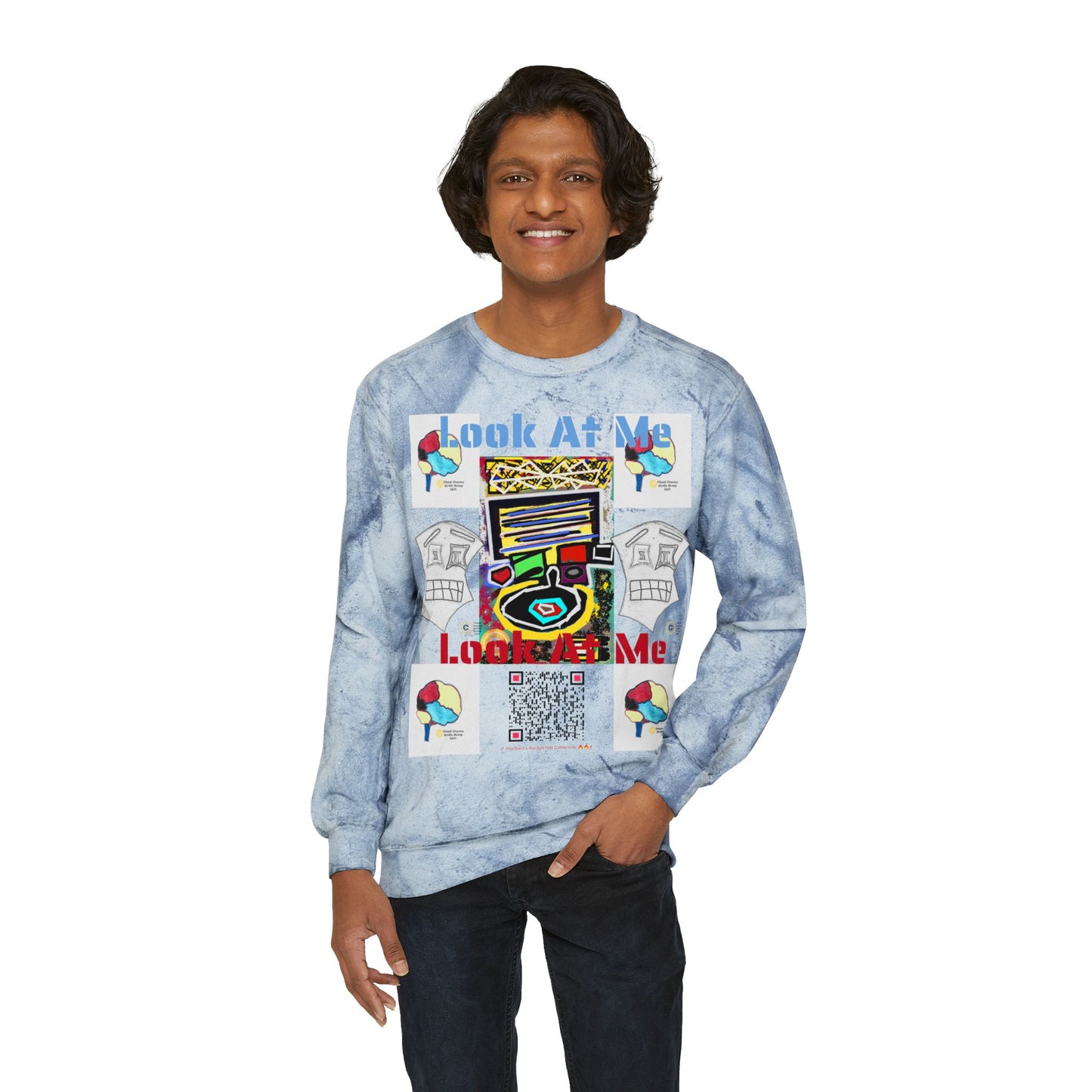 Unisex Lé Face Color Blast Crewneck Sweatshirt
