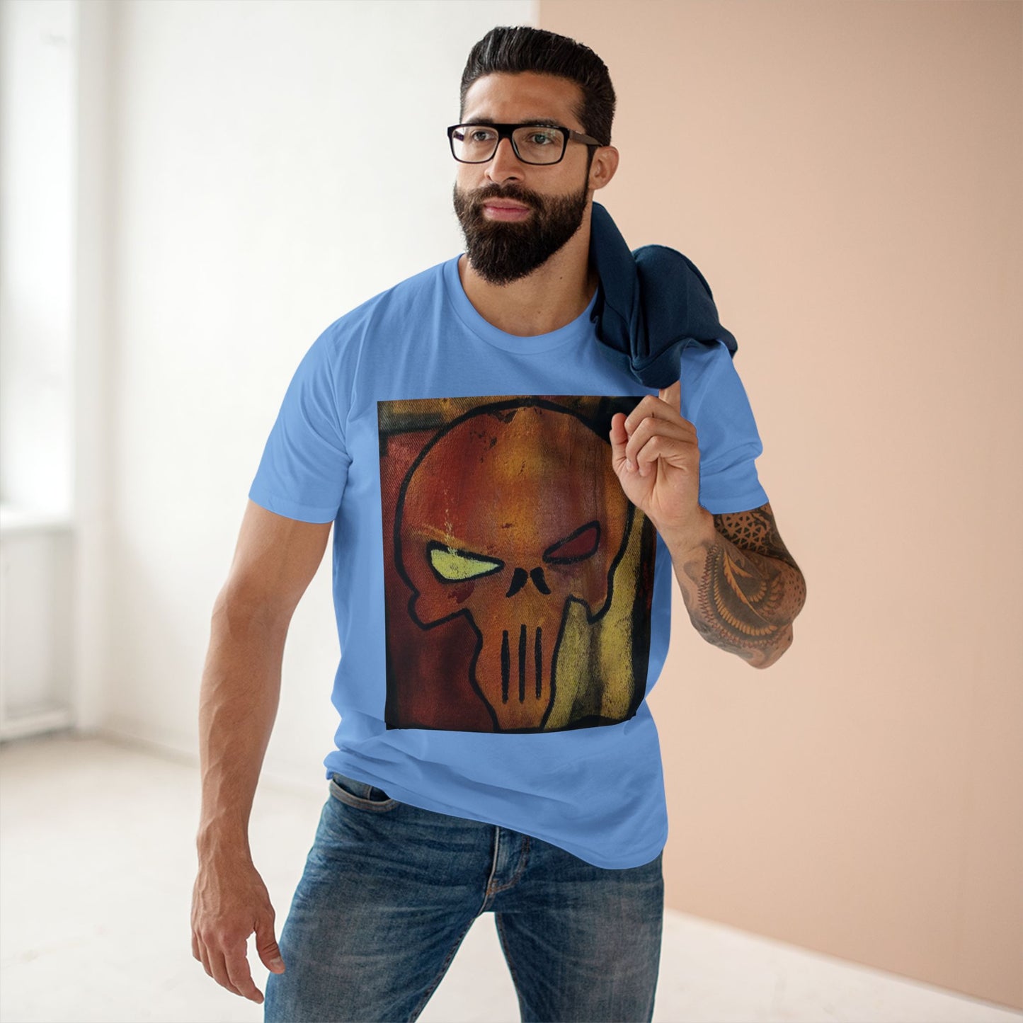 Rose Skull Street Art Graphic Tee — Grunge Graffiti Skull T-Shirt
