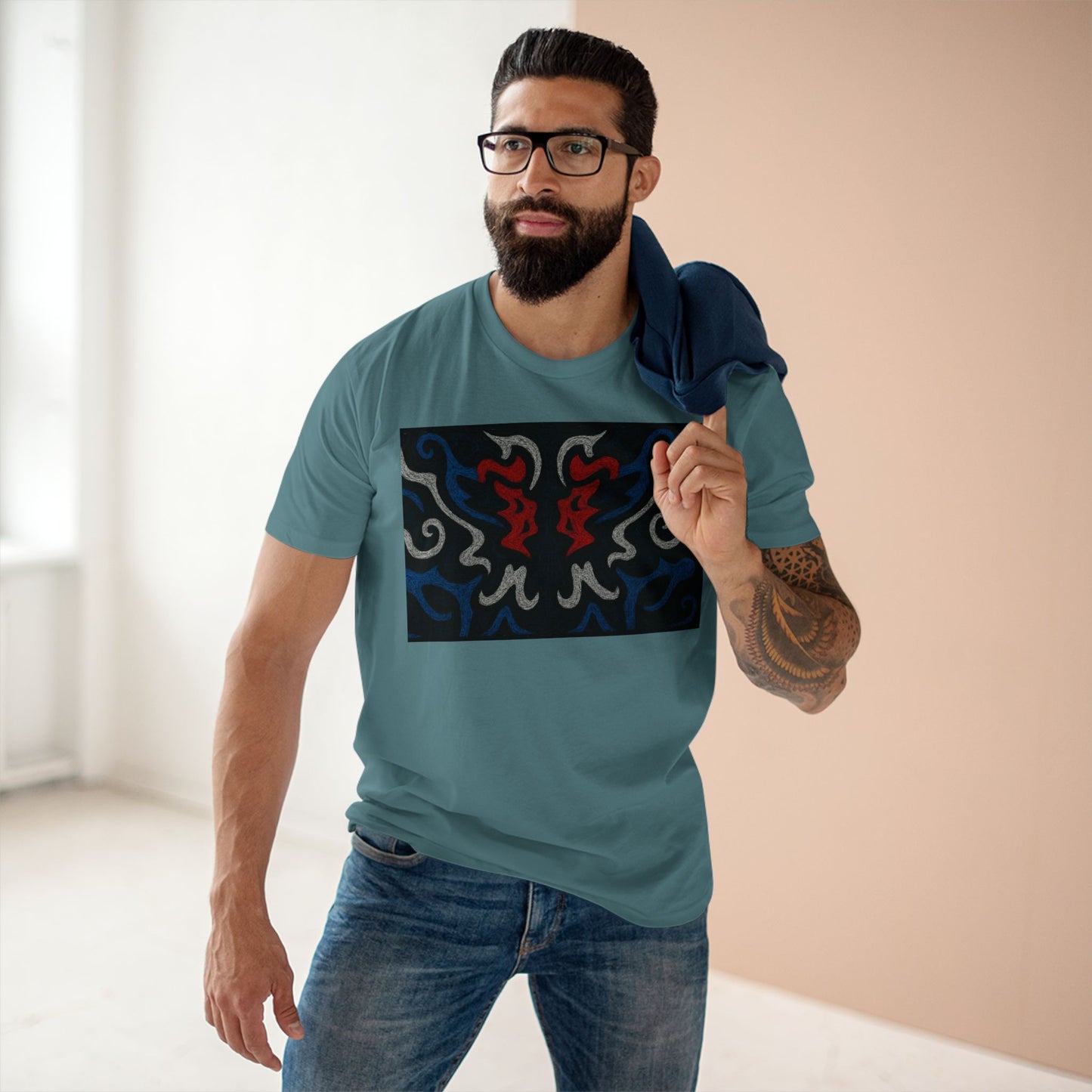 Red, White, Black, & Blue Rorschach DragonT-Shirt