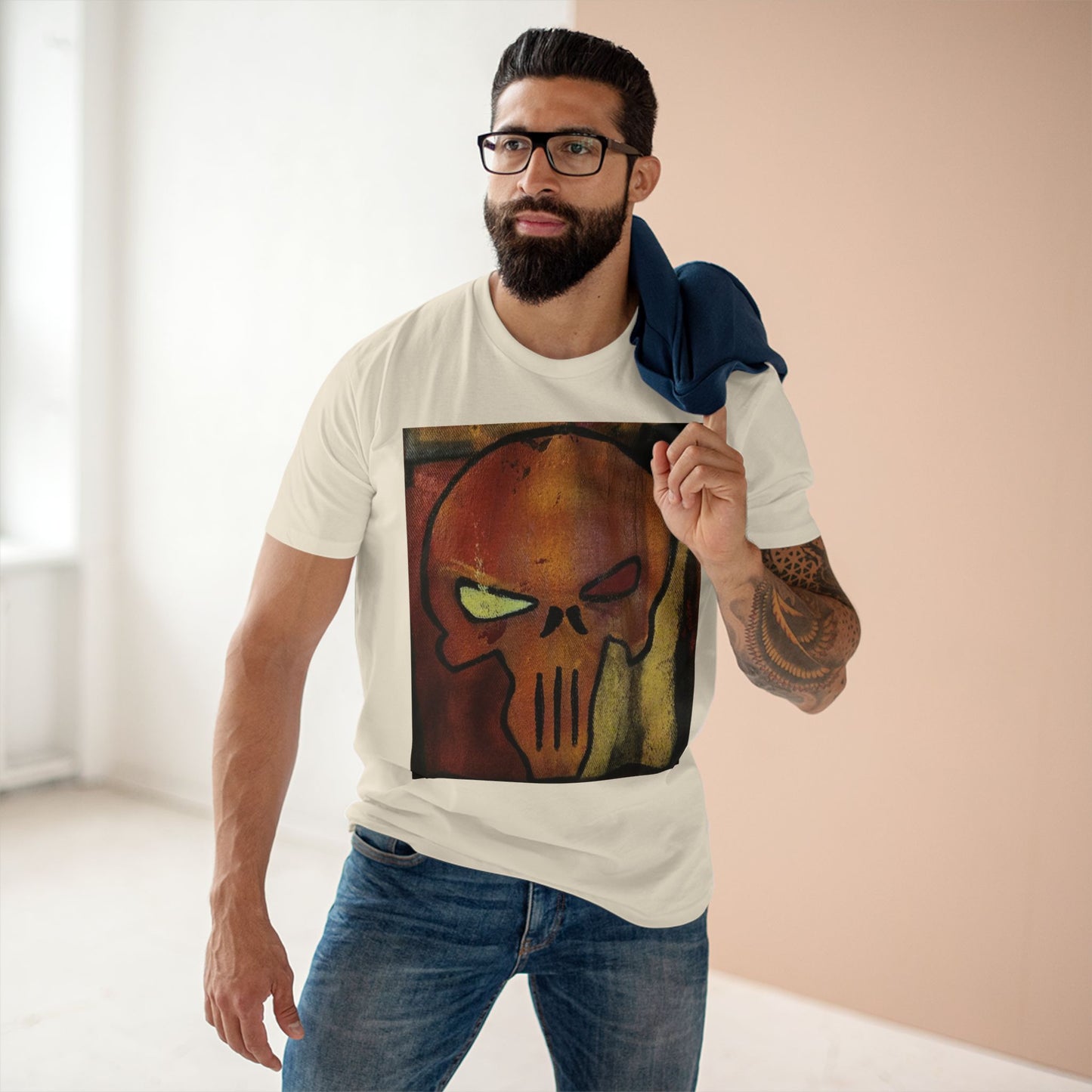 Rose Skull Street Art Graphic Tee — Grunge Graffiti Skull T-Shirt