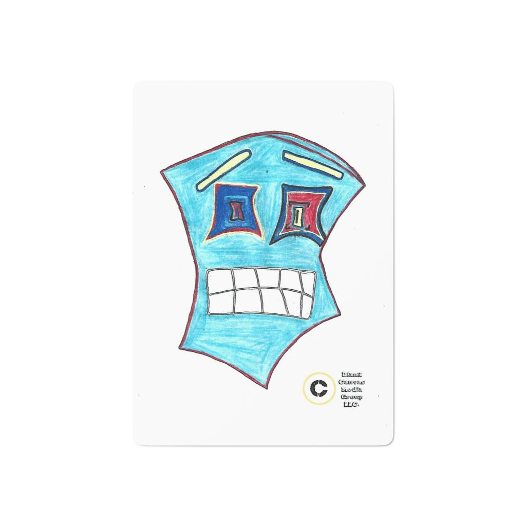 Trippy Blue Custom Poker Cards