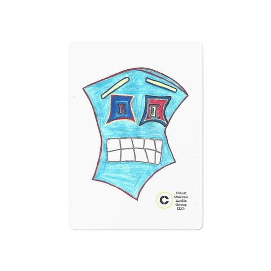 Trippy Blue Custom Poker Cards