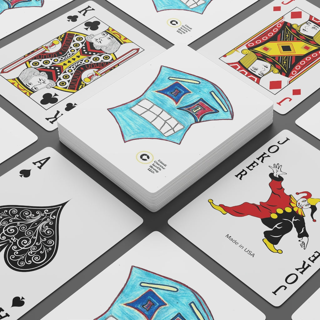 Trippy Blue Custom Poker Cards