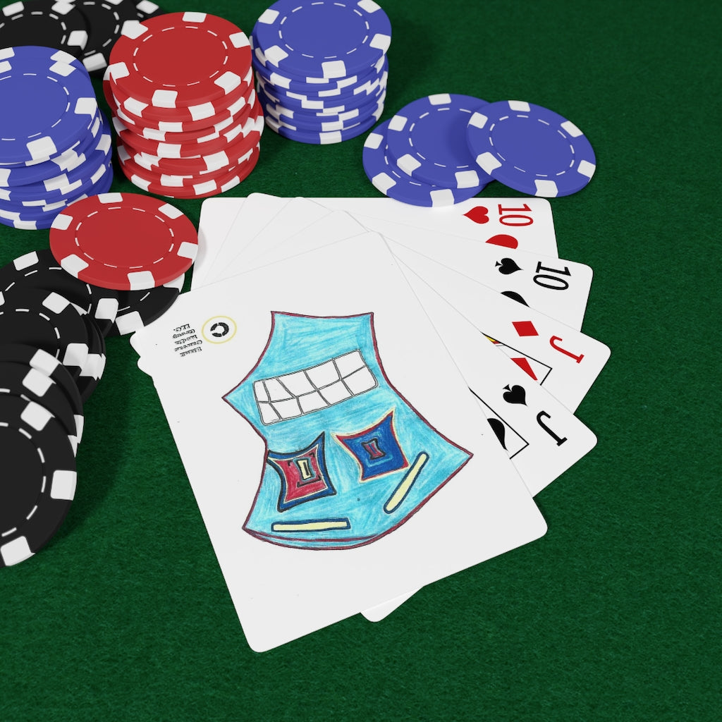 Trippy Blue Custom Poker Cards