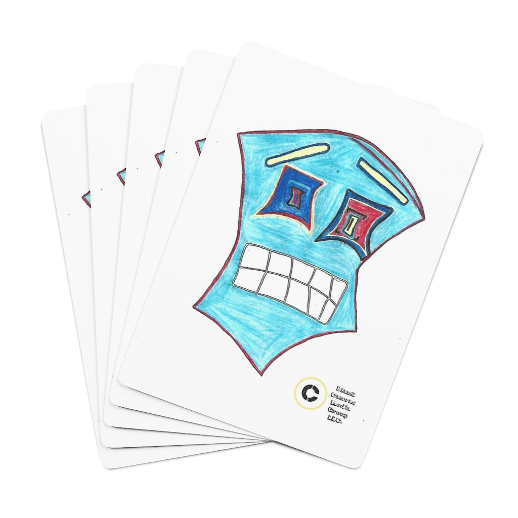 Trippy Blue Custom Poker Cards